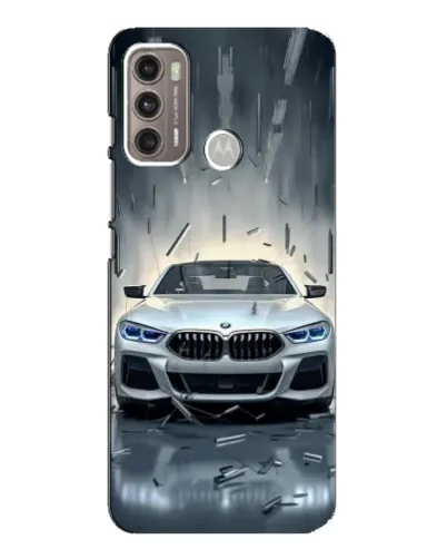 Чехол для Motorola MOTO G60 с картинкой «BMW в свете фар»