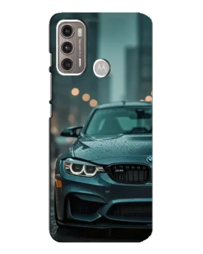Чехол для Motorola MOTO G60 с картинкой «BMW в огнях города»