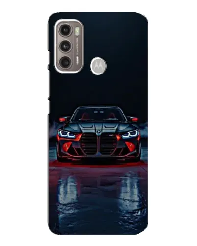 Чехол для Motorola MOTO G60 с картинкой «BMW на мокрой дороге»