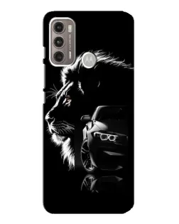 Чехол для Motorola MOTO G60 с картинкой «BMW и лев»