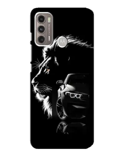 Чехол для Motorola MOTO G60 с картинкой «BMW и лев»