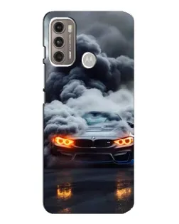 Чехол для Motorola MOTO G60 с картинкой «BMW в дыму»