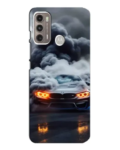 Чехол для Motorola MOTO G60 с картинкой «BMW в дыму»