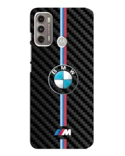Чехол для Motorola MOTO G60 с картинкой «Эмблема BMW и карбон»