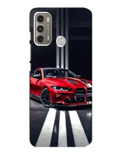 Чехол для Motorola MOTO G60 с картинкой «Красная BMW на дороге»