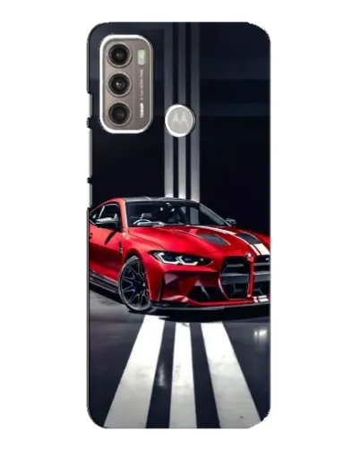 Чехол для Motorola MOTO G60 с картинкой «Красная BMW на дороге»