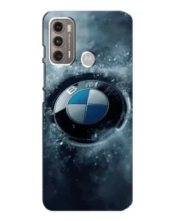 Чехол для Motorola MOTO G60 с картинкой «Логотип BMW — лед»