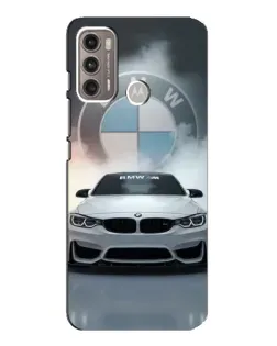 Чехол для Motorola MOTO G60 с картинкой «BMW в белом дыму»
