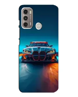 Чехол для Motorola MOTO G60 с картинкой «BMW — огни неона»
