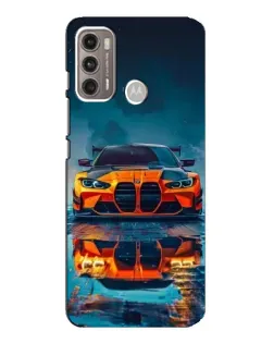 Чехол для Motorola MOTO G60 с картинкой «BMW — золотая эмблема»