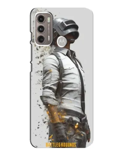 Чехол для Motorola MOTO G60 с картинкой «PUBG — боец в пыли»