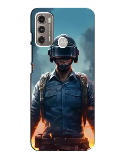 Чехол для Motorola MOTO G60 с картинкой «PUBG — реалистичный герой»