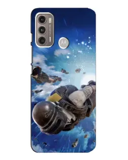 Чехол для Motorola MOTO G60 с картинкой «Десант PUBG — прыжок»