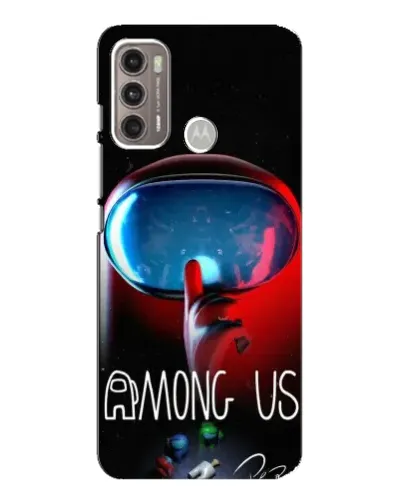 Чехол для Motorola MOTO G60 с картинкой «Красный импостер — макро»