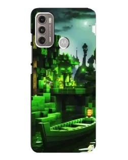 Чехол для Motorola MOTO G60 с картинкой «Minecraft лесной пейзаж»