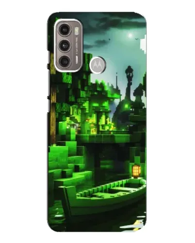 Чехол для Motorola MOTO G60 с картинкой «Minecraft лесной пейзаж»