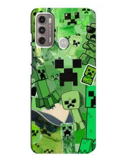 Чехол для Motorola MOTO G60 с картинкой «Криперы Minecraft»
