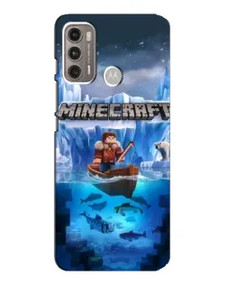 Чехол для Motorola MOTO G60 с картинкой «Minecraft ледяной мир»