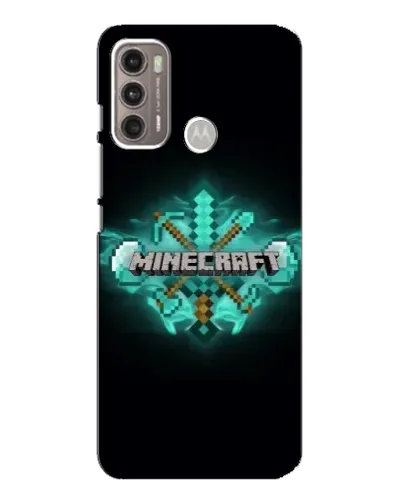 Чехол для Motorola MOTO G60 с картинкой «Minecraft Diamond лого»