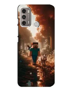 Чехол для Motorola MOTO G60 с картинкой «Стив в лесу»