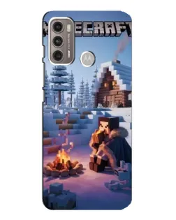 Чехол для Motorola MOTO G60 с картинкой «Зимний Minecraft»
