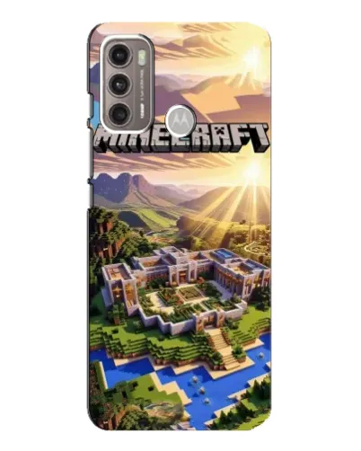 Чехол для Motorola MOTO G60 с картинкой «Minecraft панорама»
