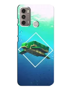 Чехол для Motorola MOTO G60 с картинкой «Черепаха Minecraft»