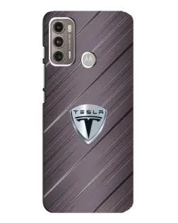 Чехол для Motorola MOTO G60 с картинкой «Металлическая текстура Tesla»