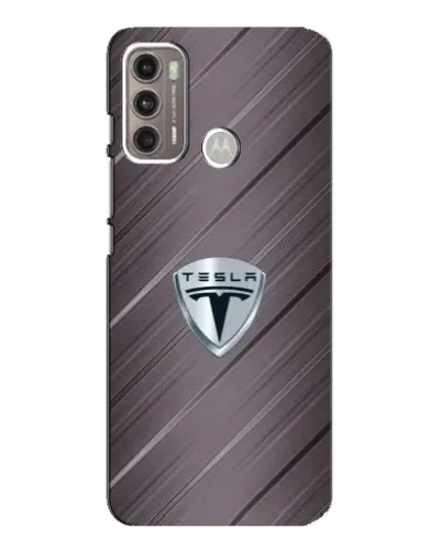 Чехол для Motorola MOTO G60 с картинкой «Металлическая текстура Tesla»