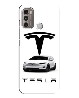 Чехол для Motorola MOTO G60 с картинкой «Tesla White Style»