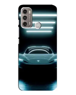 Чехол для Motorola MOTO G60 с картинкой «Tesla в неоне»