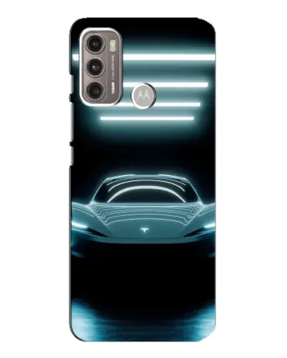 Чехол для Motorola MOTO G60 с картинкой «Tesla в неоне»