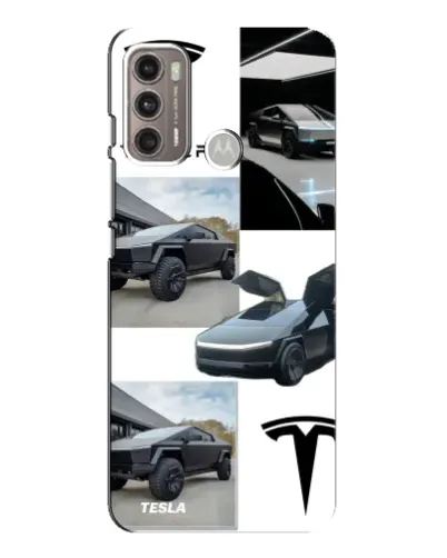 Чехол для Motorola MOTO G60 с картинкой «Коллаж Cybertruck Tesla»
