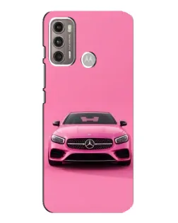 Чехол для Motorola MOTO G60 с картинкой «Розовый Mercedes AMG»