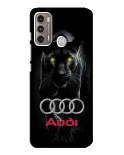 Чехол для Motorola MOTO G60 с картинкой «Пантера и Audi»