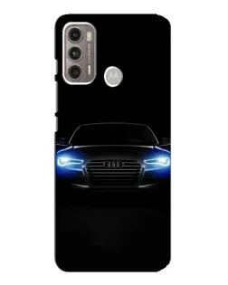 Чехол для Motorola MOTO G60 с картинкой «Audi в неоне»