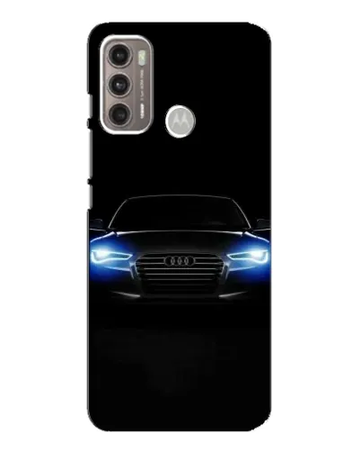 Чехол для Motorola MOTO G60 с картинкой «Audi в неоне»