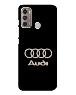 Чехол для Motorola MOTO G60 с картинкой «Audi — золотой логотип»