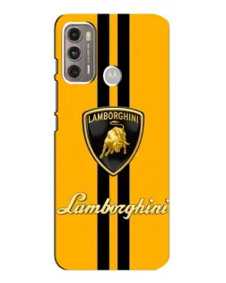Чехол для Motorola MOTO G60 с картинкой «Lamborghini Stripe желтый»