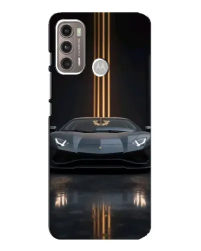Чехол для Motorola MOTO G60 с картинкой «Lamborghini золотые линии»