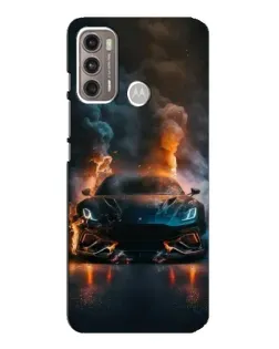 Чехол для Motorola MOTO G60 с картинкой «Lamborghini дымная эстетика»
