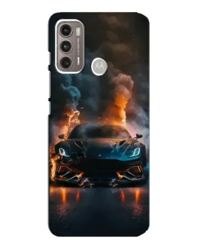 Чехол для Motorola MOTO G60 с картинкой «Lamborghini дымная эстетика»