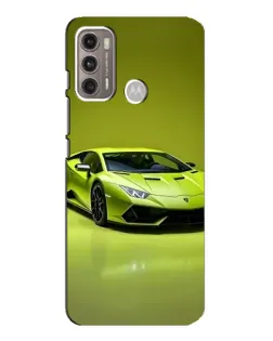Чехол для Motorola MOTO G60 с картинкой «Салатовый Lamborghini Huracan»