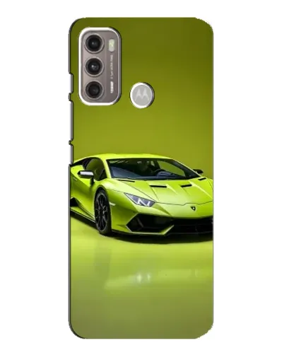 Чехол для Motorola MOTO G60 с картинкой «Салатовый Lamborghini Huracan»