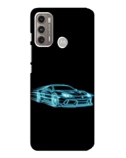 Чехол для Motorola MOTO G60 с картинкой «Неоновый контур Lamborghini»