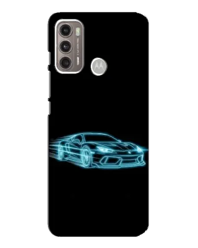 Чехол для Motorola MOTO G60 с картинкой «Неоновый контур Lamborghini»