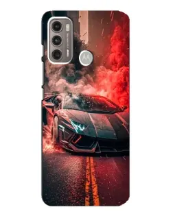 Чехол для Motorola MOTO G60 с картинкой «Lamborghini красный дым»
