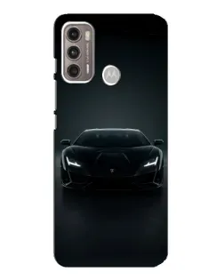 Чехол для Motorola MOTO G60 с картинкой «Черный Lamborghini Aventador»