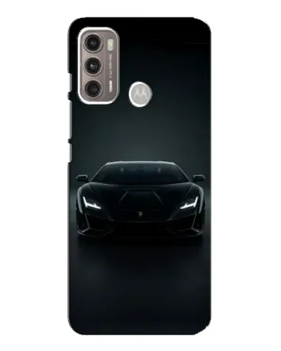 Чехол для Motorola MOTO G60 с картинкой «Черный Lamborghini Aventador»