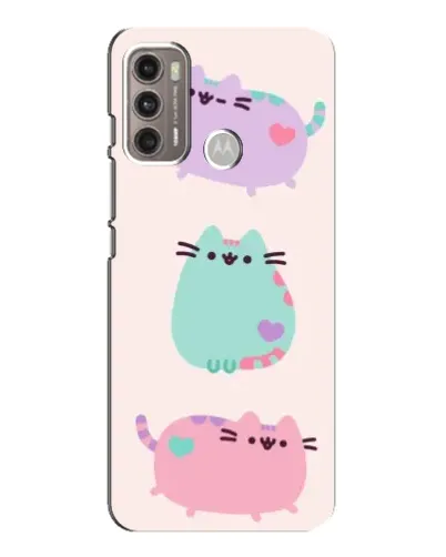 Чехол для Motorola MOTO G60 с картинкой «Pusheen трио»